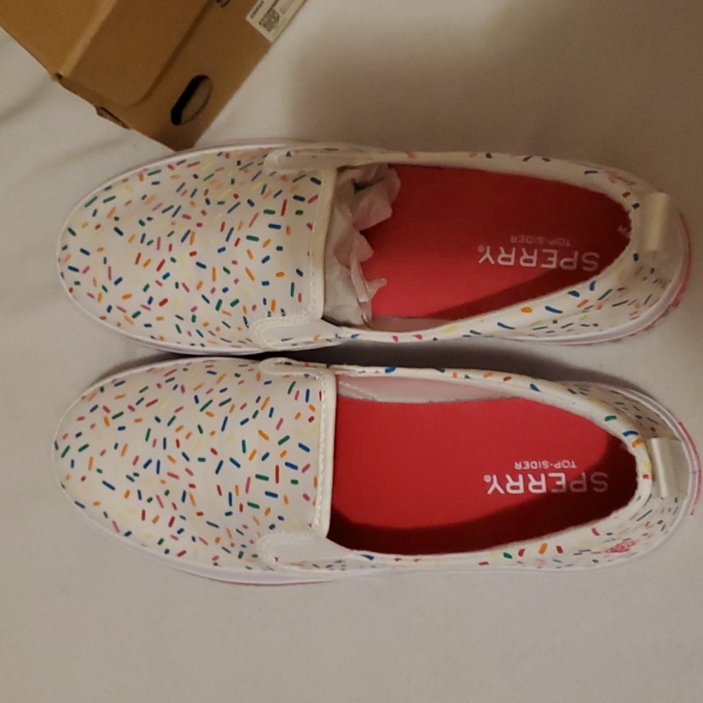 Sperry Crest Tg Plat Drip Multi color slides size 7.5